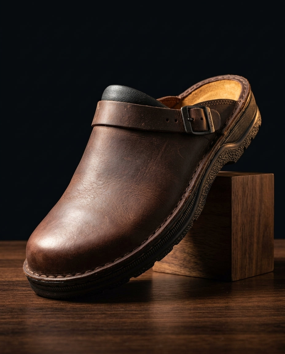 Grayson Men's Distressed Leather Clogs
