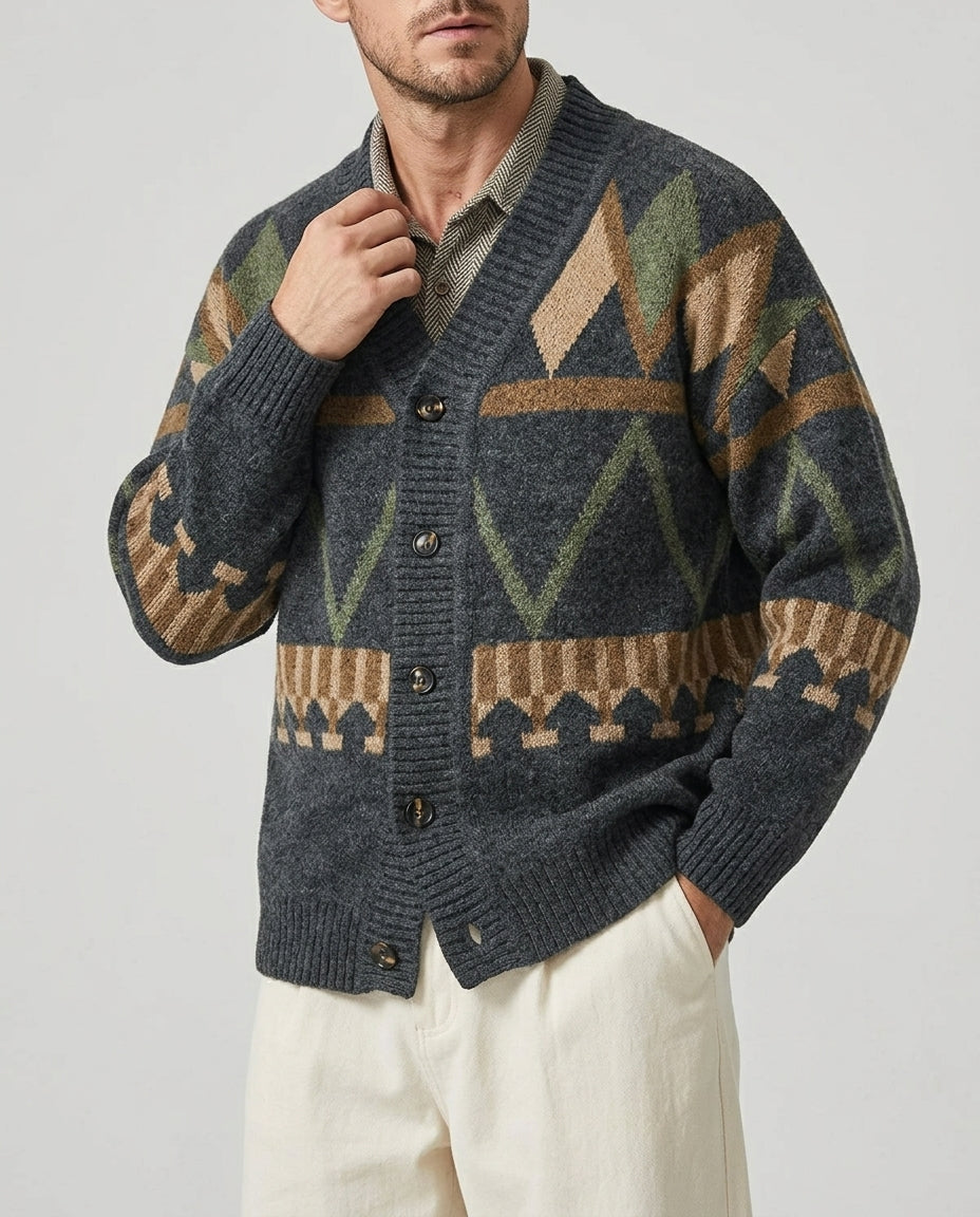 Prescott Men's Argyle Button Cardigan
