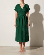 Charlotte Women's Linen Wrap Midi Dress