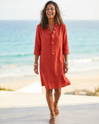 Waverly Women's Cotton Linen Ruffle Dress