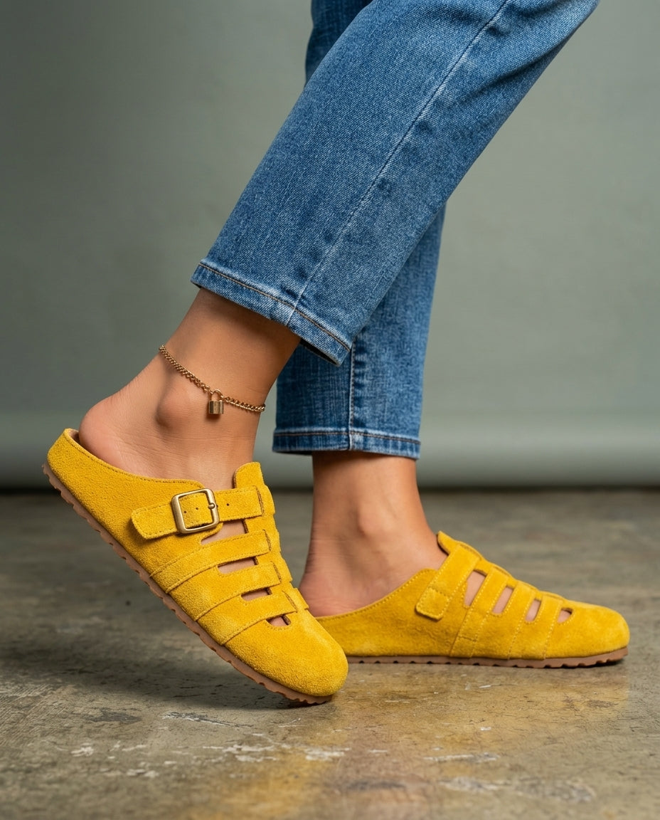Hadley Women's Suede Buckle Mule Sandals