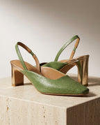 Sinclair Women's Snake Embossed Slingback Heels