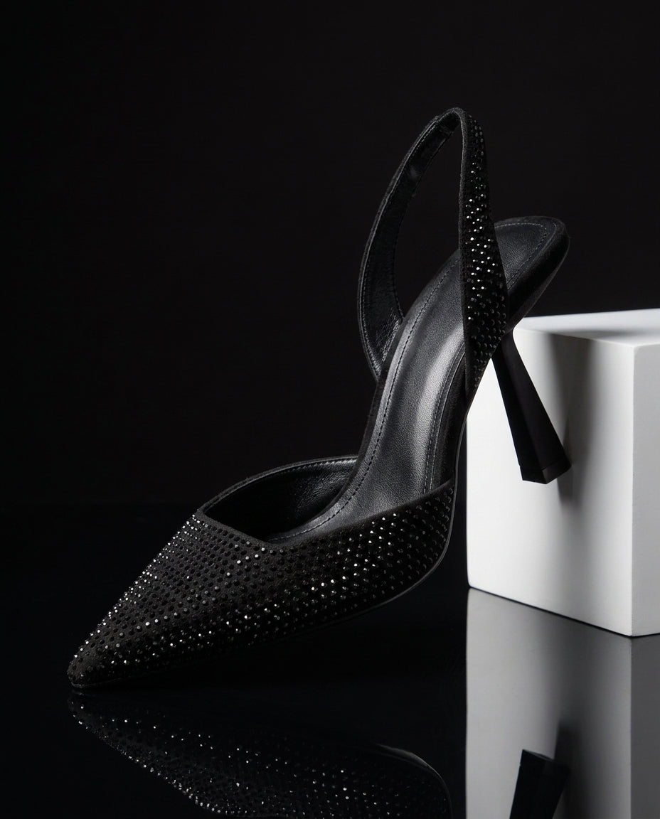 Waverly Women's Crystal Embellished Slingback Heels