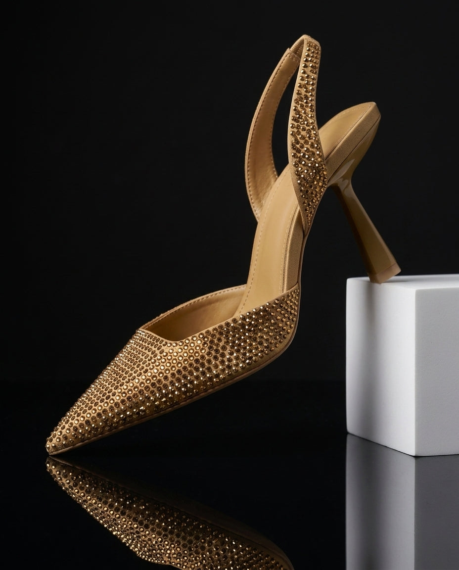 Waverly Women's Crystal Embellished Slingback Heels