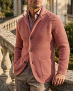 Ashfield Men's Ribbed Wool Shawl Cardigan