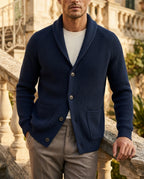 Ashfield Men's Ribbed Wool Shawl Cardigan