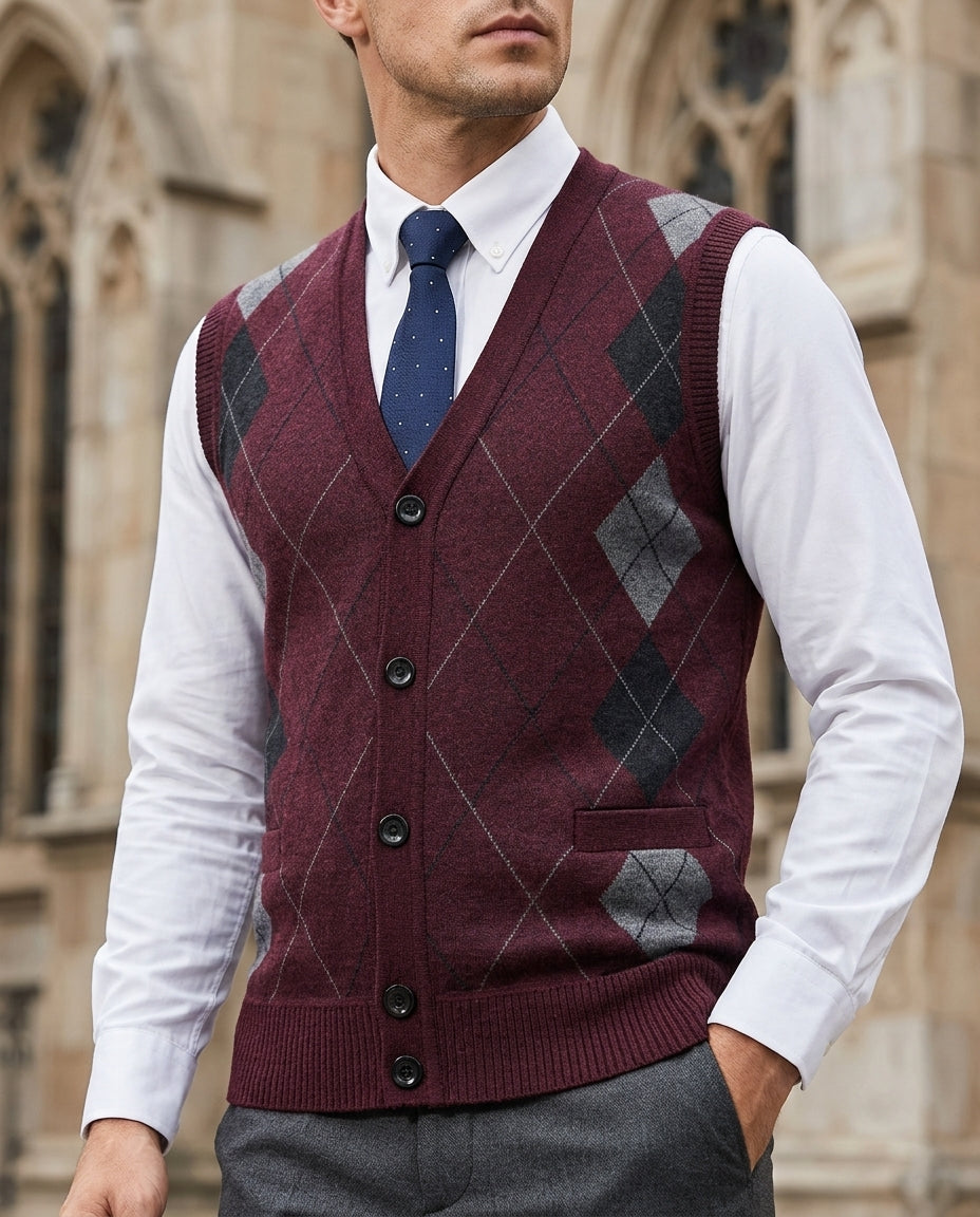 Copperfield Men's Diamond Knit Vest