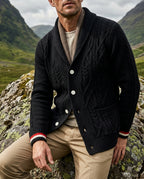 Ridgewell Men's Cable Knit Shawl Cardigan