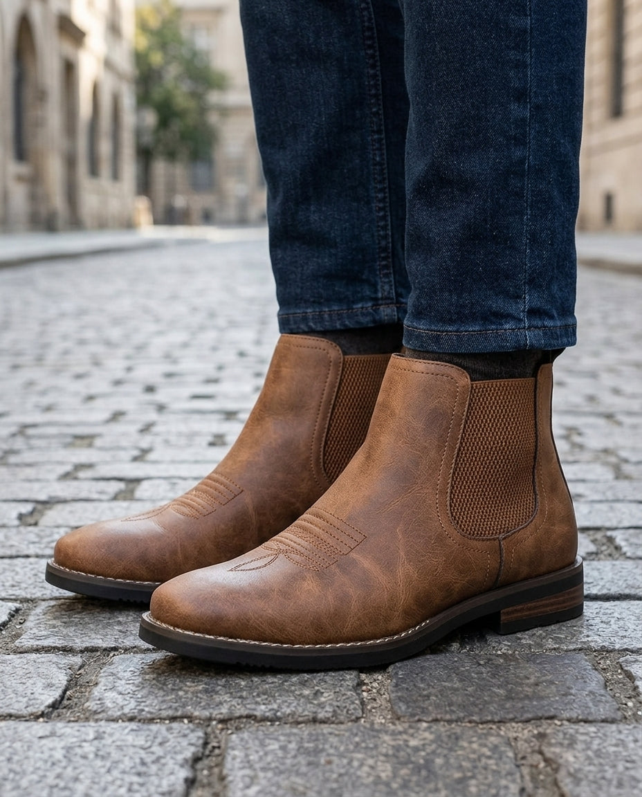 Kingsford Men's Western Stitch Chelsea Boots
