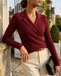 Vivienne Women's Wrap Collar Asymmetric Sweater