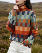 Kensington Women's Plaid Turtleneck Sweater