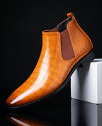 Sterling Men's Croc Embossed Chelsea Boots