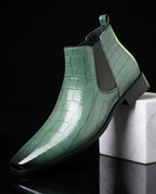 Sterling Men's Croc Embossed Chelsea Boots