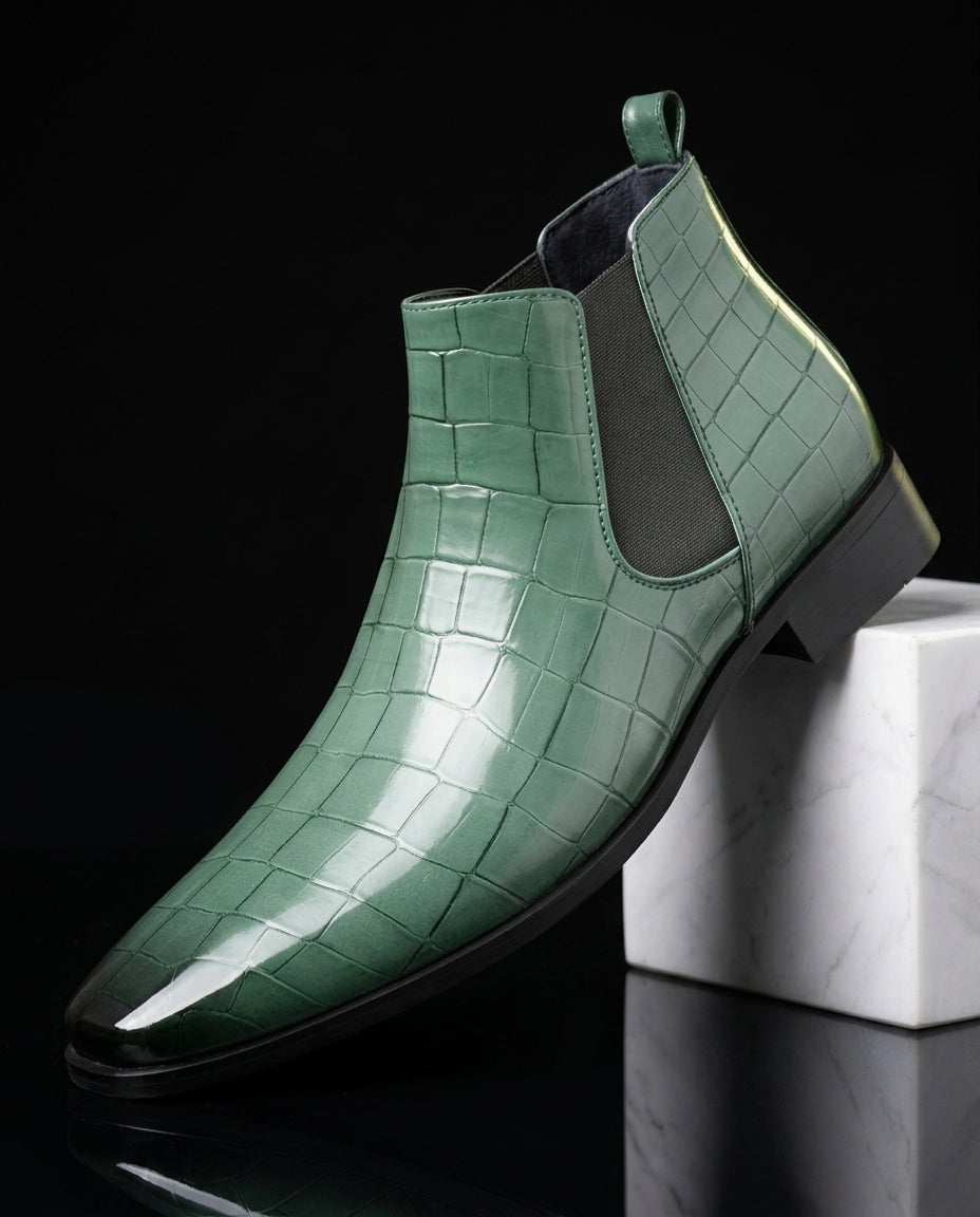 Sterling Men's Croc Embossed Chelsea Boots