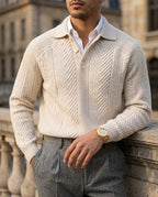 Sinclair Men's Cable Knit Wool Polo