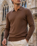 Harrison Men's Ribbed Knit Polo Sweater