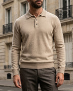 Sterling Men's Wool Button Polo Sweater