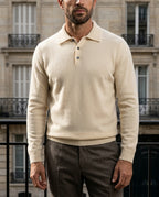 Sterling Men's Wool Button Polo Sweater