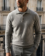 Sterling Men's Wool Button Polo Sweater