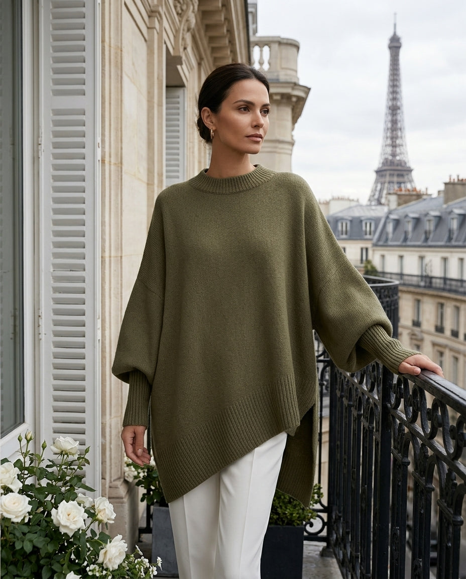 Vivienne Women's Asymmetrical Wool Sweater