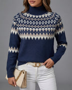 Adeline Women's Fair Isle Turtleneck Sweater