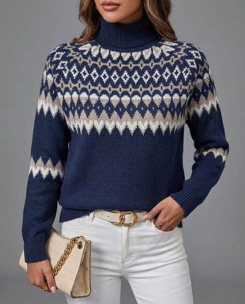 Adeline Women's Fair Isle Turtleneck Sweater
