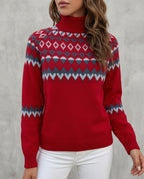 Adeline Women's Fair Isle Turtleneck Sweater