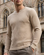 Weston Men's Waffle Knit V-Neck Shirt