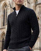 Bennett Men's Cable Knit Half Zip Sweater