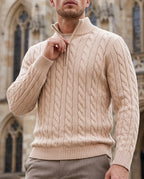 Bennett Men's Cable Knit Half Zip Sweater