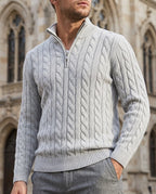 Bennett Men's Cable Knit Half Zip Sweater