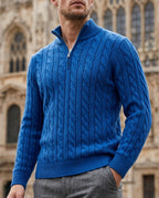 Bennett Men's Cable Knit Half Zip Sweater