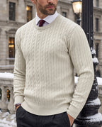 Prescott Men's Cable Knit Crew Sweater