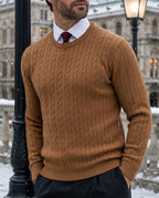 Prescott Men's Cable Knit Crew Sweater