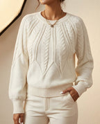 Harper Women's Cropped Cable Knit Sweater