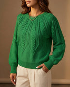 Harper Women's Cropped Cable Knit Sweater
