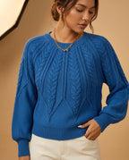 Harper Women's Cropped Cable Knit Sweater