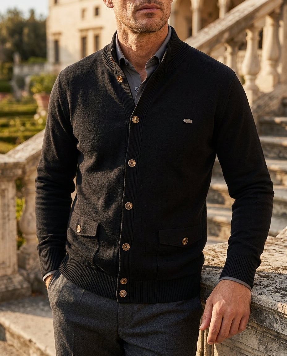 Everett Men's Cotton Stretch Knit Cardigan