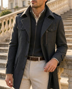 Prescott Men's Wool Stand Collar Coat