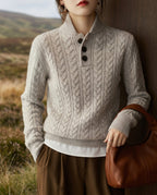 Collins Women's Button Up Cable Knit Sweater