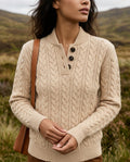 Collins Women's Button Up Cable Knit Sweater