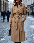 Genevieve Women's Belted Double Breasted Trenchcoat