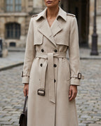 Genevieve Women's Belted Double Breasted Trenchcoat