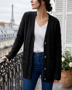 Anika Women's Cable Knit Button Cardigan