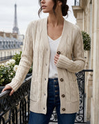 Anika Women's Cable Knit Button Cardigan
