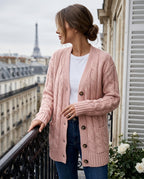 Anika Women's Cable Knit Button Cardigan