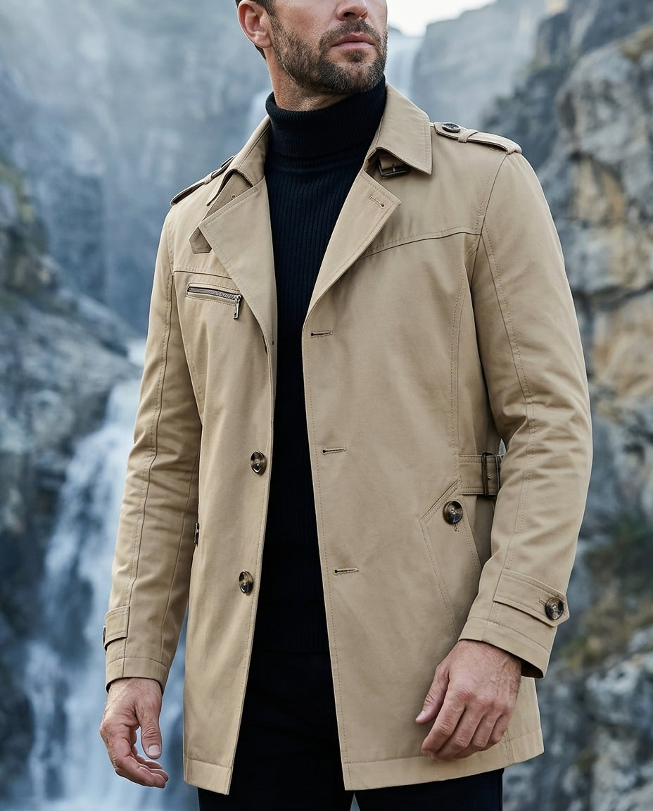 Harrison Men's Belted Trench Coat