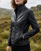 Adeline Women's Cropped Faux Leather Jacket