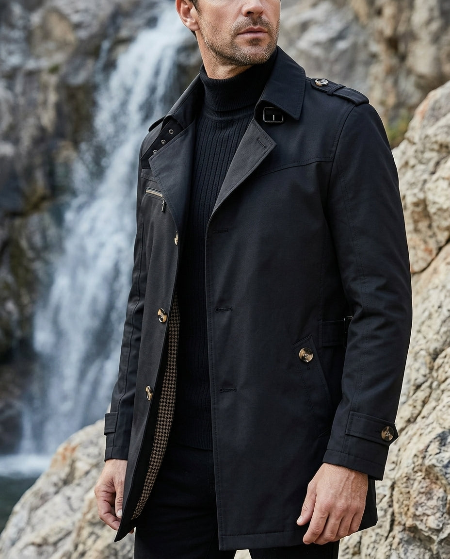 Harrison Men's Belted Trench Coat