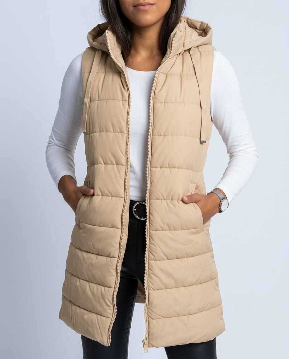 Waverly Women's Long Hooded Puffer Vest